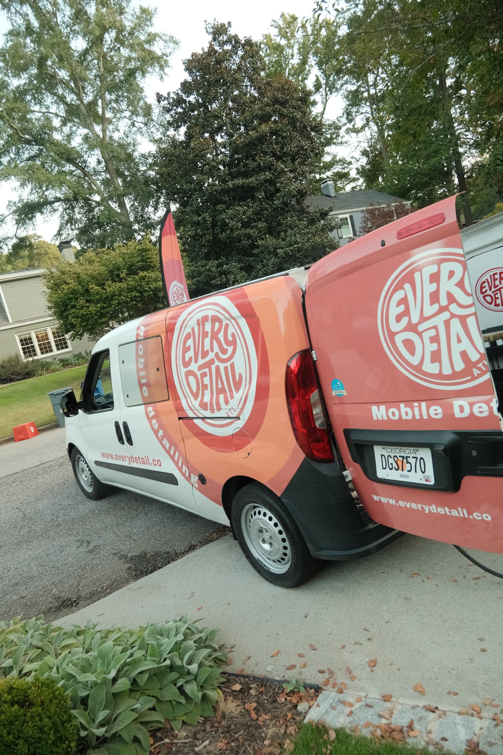 Every Detail branded mobile detailing van and trailer